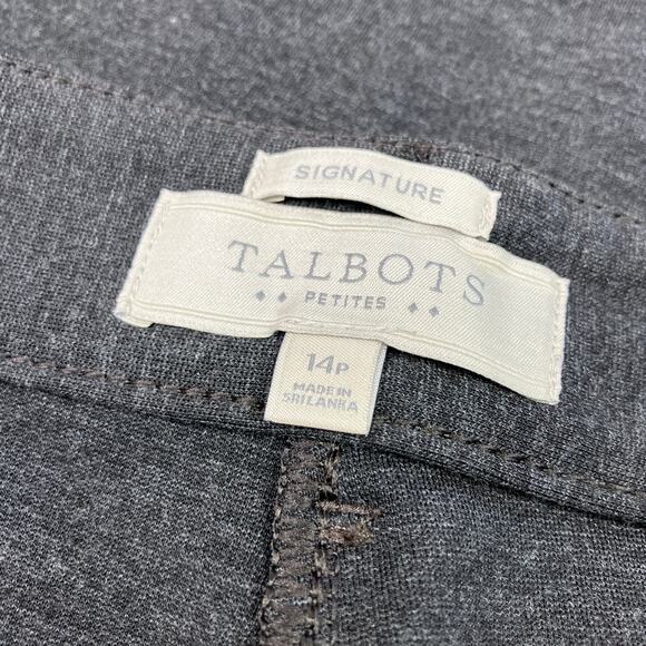 Talbots Petites | Signature Heather Gray Straight Leg Pants Polyester Blend 14P - Picture 2 of 7